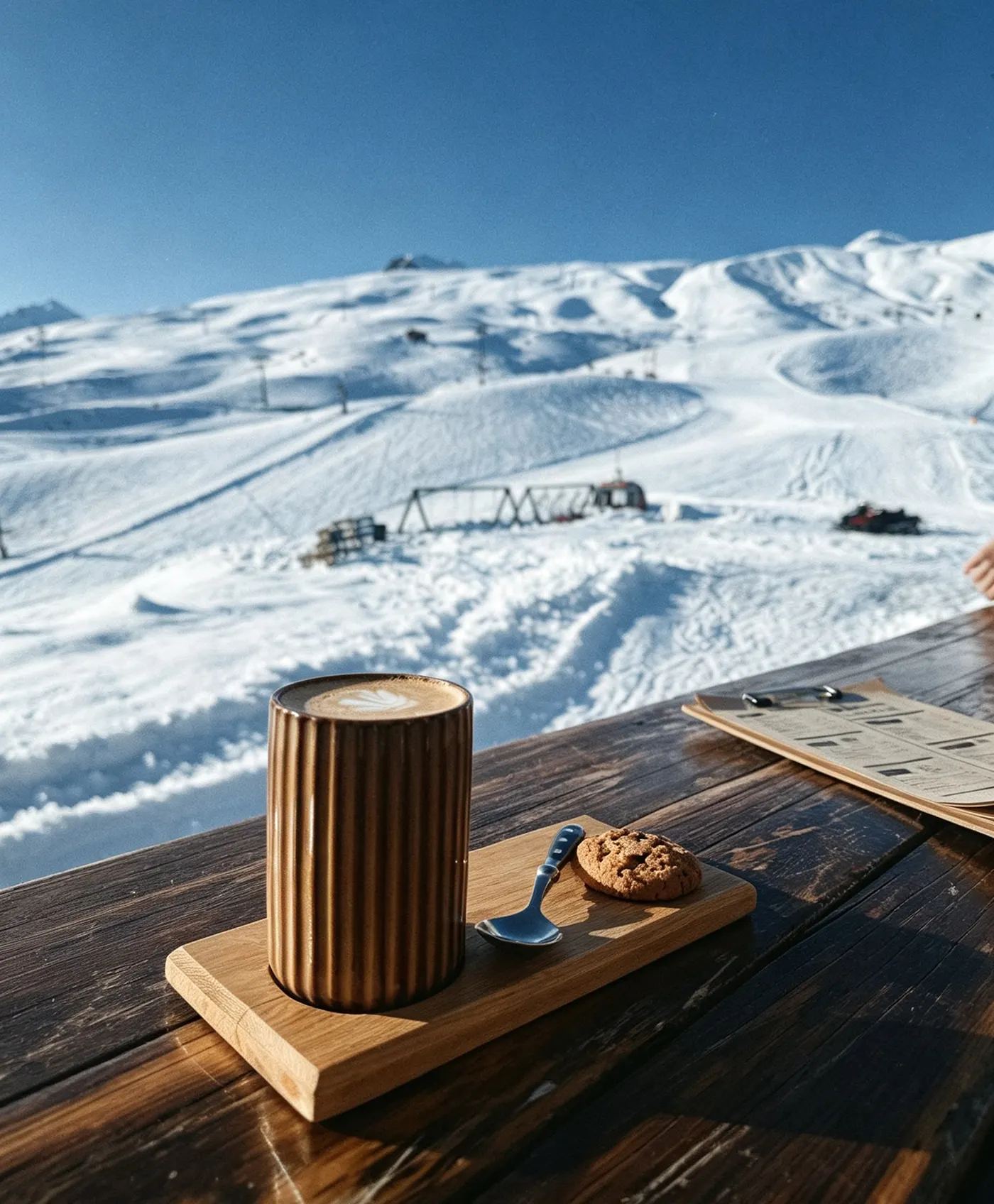 Coffee with the mountains behind